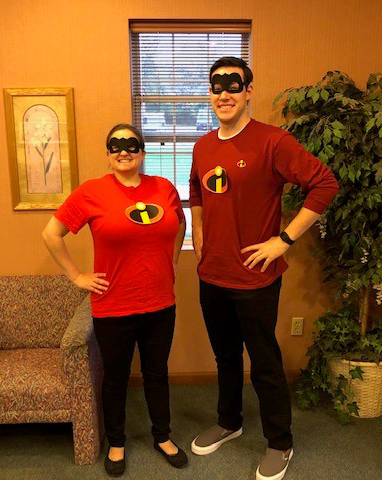 Bank of Washington employees dressed up as the Incredibles for Halloween 2018
